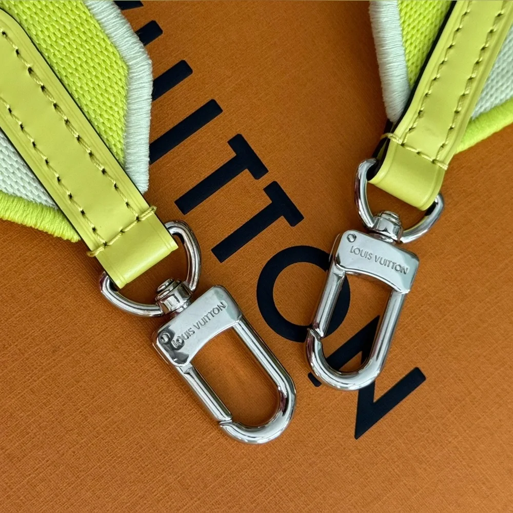 Louis Vuitton Jacquard Speedy Bandoulière 20 Shoulder Strap in Yellow ~ LIKE NEW - Picture 2 of 12